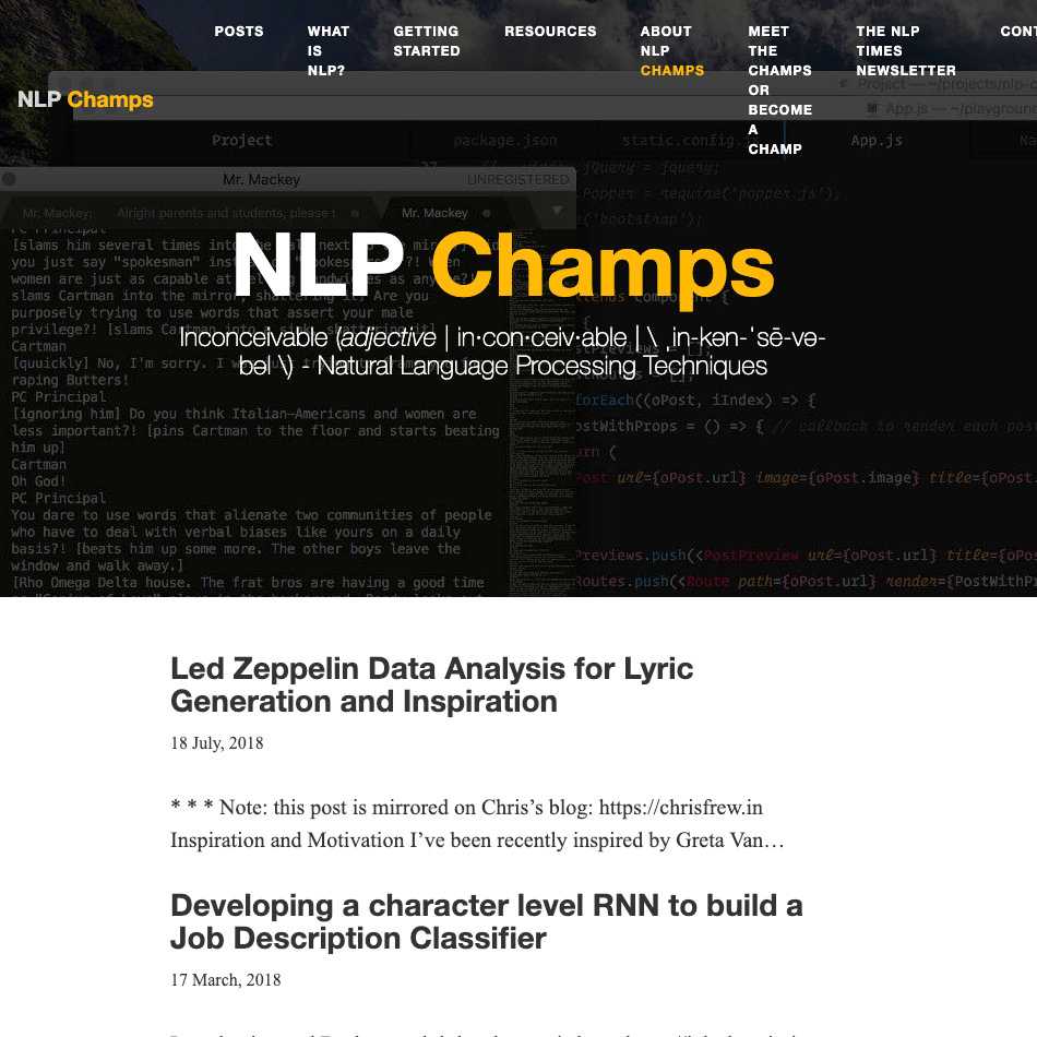 NLP Champs is a Natural Language Processing (NLP) blog.