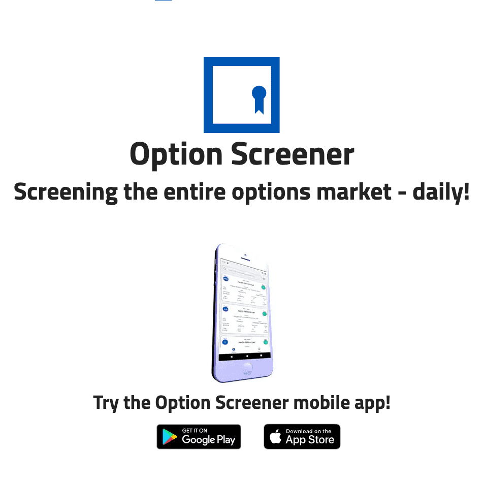 Option Screener screens the entire options market - daily! Unlike The Wheel Screener, Option Screener examines ALL possible option contract combinations - not just cash-secured puts and covered calls.